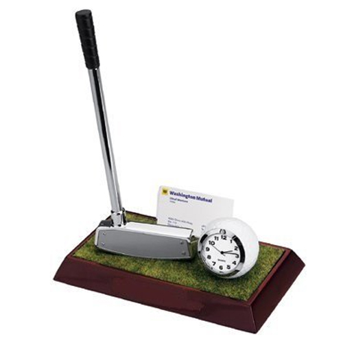 Elegant Golf Desktop Set with Clock